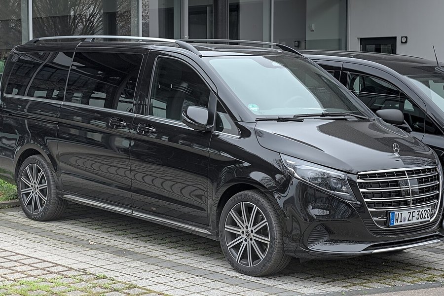 Black Mercedes-Benz V-Class luxury people carrier